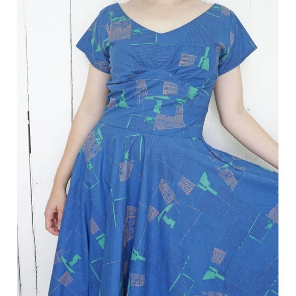 Vintage Handmade Cotton Dress Midcentury - Picture 5 of 8